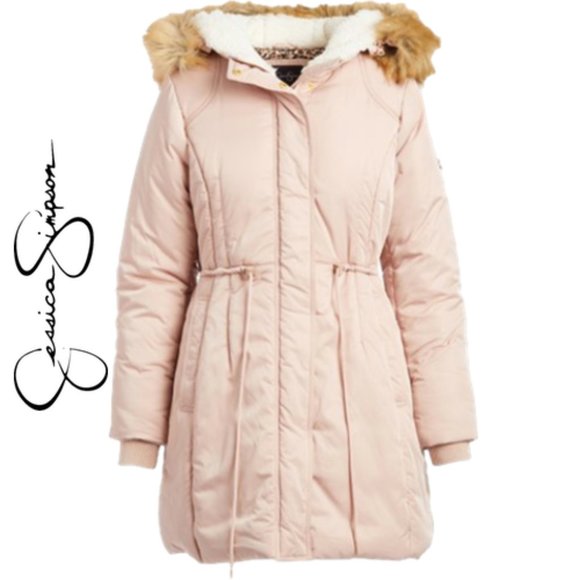 Jessica Simpson Jackets & Blazers - NWT JESSICA SIMPSON Blush Faux Fur Trim Coat